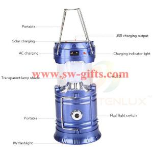 Plastic Multi-function Solar Camping Lantern Rechargeable,Portable Solar