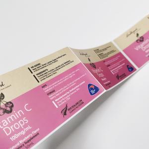 Removable Pharmaceutical Label Printing CMYK Vitamin Bottle Labels