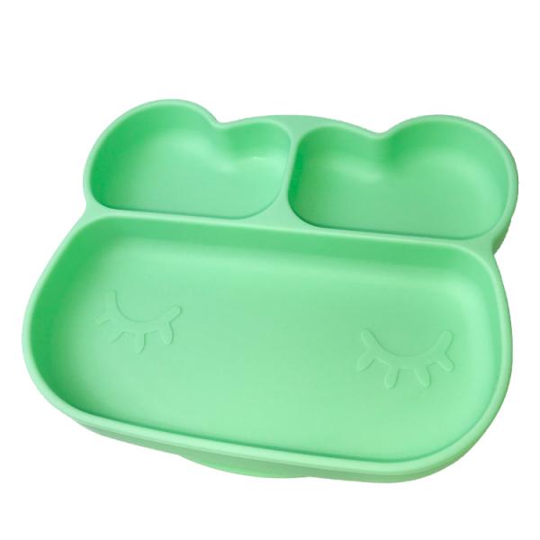Baby Feeding Silicone Plate Premium Quality Customized Frog Shape Food Grade