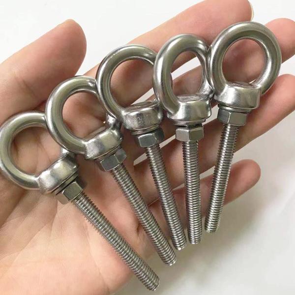 INCH Measurement System Stainless Steel Eye Bolt M6 Shoulder 1/4" X 2" Heavy Duty EyeBolts Screws for Lift Plain Finish