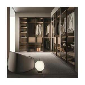 YALIG Bedroom Furniture Modern Wooden Wardrobe with Glass Door in 2D / 3D