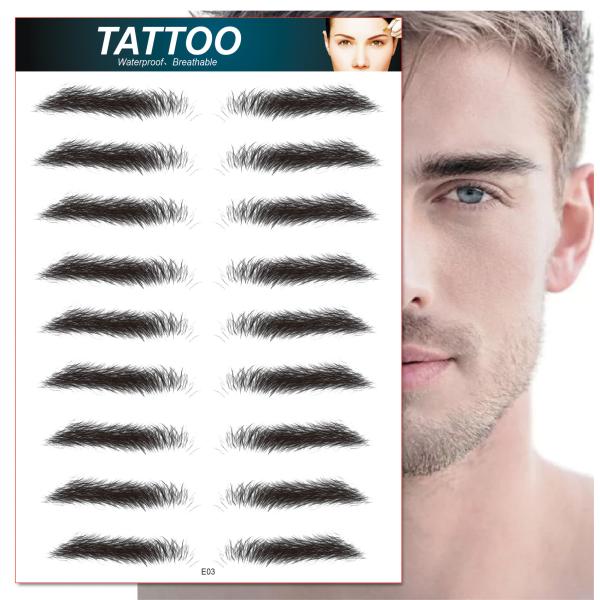 Custom 6D Waterproof Immerse-in-Water Embroidery Temporary Fashionable Natural Simulation Eyebrow Tattoo Stickers Paper for Face