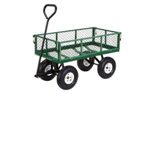 Steel Mesh Garden Folding Utility Wagon 500LBS Capacity Four-wheel Design Large