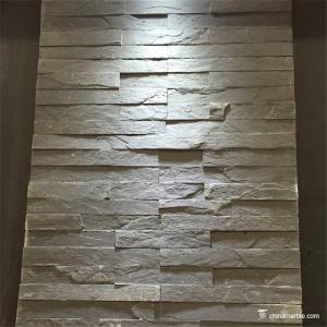 Natural / Cultured Stone Black Slate Flat Mini Panel For Wall Cladding