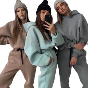 Drawstring Pants Two Piece Sets Women Tracksuit Jogging Suits Women Sweatpants