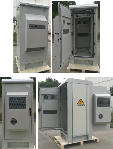 Heat Exchanger Dual Cooling Outdoor Telecom Cabinet 33U IP55