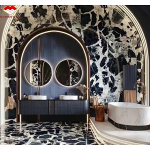 Polished Napoleno Black Marble Glossy Stone for Hotel Villa Long Wall Panel