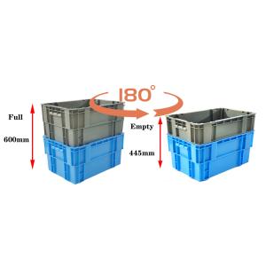 Stackable Plastic Moving Box Crate Industrial Plastic Produce Crates 595x395x300