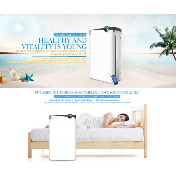 HOMEFISH HEPA UV Air Purifier With Odor Sensor 488m3/H
