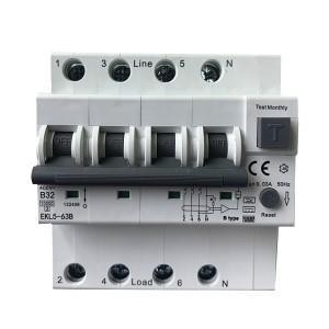 Quality B Type RCBO B16 0.03A RCBO 16 Amp 30mA B16 Type B RCD 16A Circuit Breaker for sale