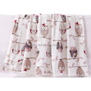Lovely Rotary Printing Children Flannel Blanket , Owl Printed Flannel Bed