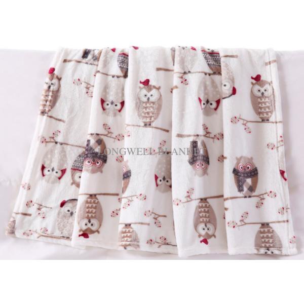 Lovely Rotary Printing Children Flannel Blanket , Owl Printed Flannel Bed