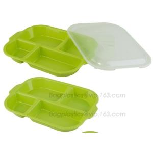 5 Compartment Lunch Box Disposable Plastic Food Container, biodegradable Fast