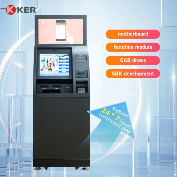 Buy Bill Deposit Self Service Terminal Machine Cash In Machine Floor Standing Multifunction Self Service Kiosk at wholesale prices