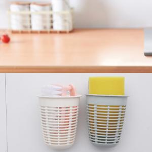 Kitchen Bathroom Storage Basket Plastic Irregular With Suction Cup
