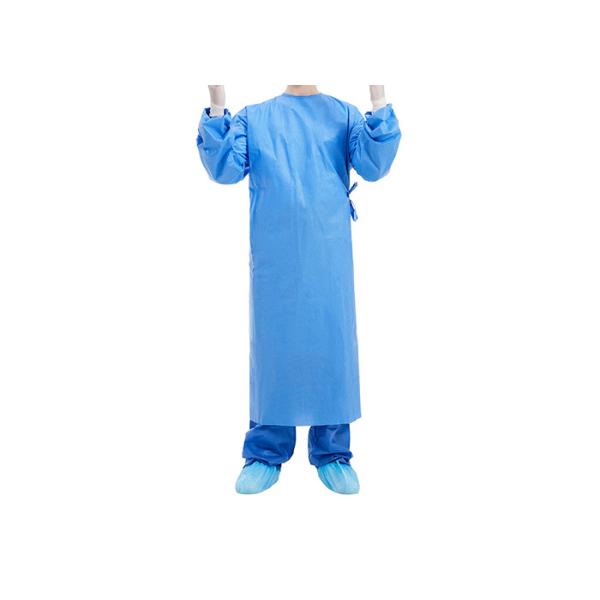 Non Woven Disposable sterile surgical gown Blue Reinforced Surgical Gown