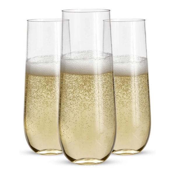 Buy 9 Oz Plastic Champagne Glasses Clear Plastic Unbreakable at wholesale prices