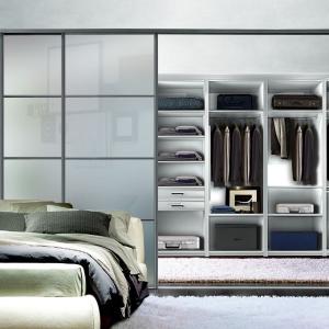 YALIG Bedroom Furniture Modern Wooden Wardrobe with Glass Door in 2D / 3D