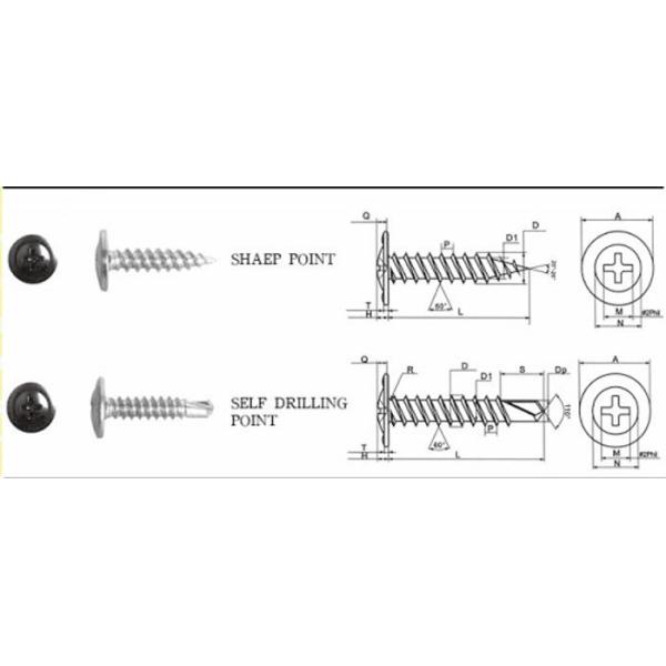 Buy OEM Fasteners Hardware Bulgy Screw ZINC Grey Phosphated at wholesale prices