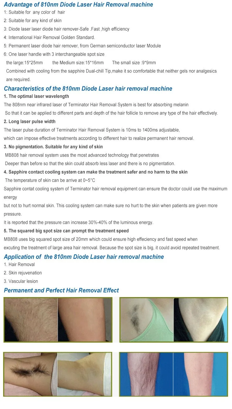 Reliable Quality Semiconductor Laser Therapy 808nm Diode Laser Hair Removal Machine