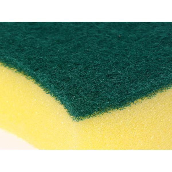 Kitchen Cleaning Sponge/sponge+non-woven Fabric Making/yellow+green Scouring Pad