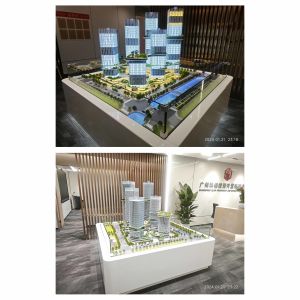 Modern Commercial District Retail Center Real Estate Architectural Scale Model