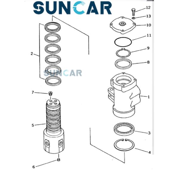 703-07-23100 Swivel/Center Joint Seal Kit For Komatsu PC60-3 PC60-5 PC60-6 PC70-6