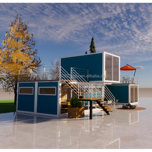 Detachable 20ft Flat Pack Luxury Small Living Container House with Aluminum Alloy Windows and Galvanized Steel Bending 180g
