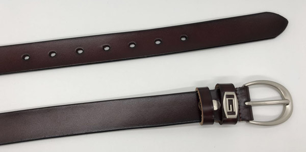 Metal Logo Womens Genuine Leather Belt Leather Loop 95 - 125cm Length