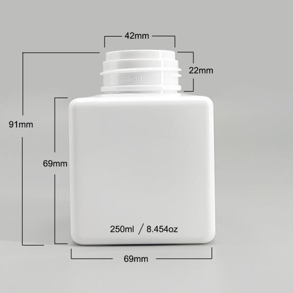 White Square 42mm 8.45oz Foam Pump Bottle