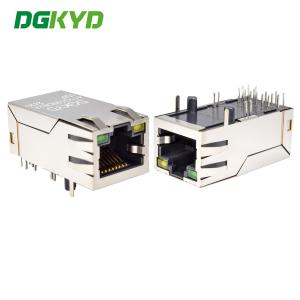 RJ45 computer connector with POE+Gigabit integrated Ethernet filter, light and