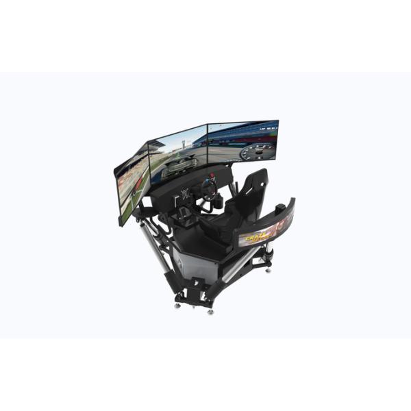 Fiberglass 9D Simulator , Dynamic VR Racing Simulator Game Machine 6 Dof 3 Screen Car Driving Simulator
