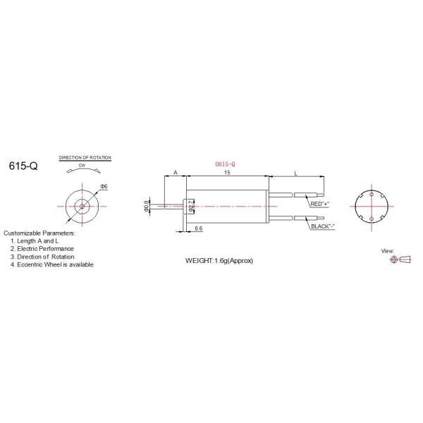 Micro Coreless Brushed Motor 3 Volt 6mm Diameter 15mm Length For Electric Toys