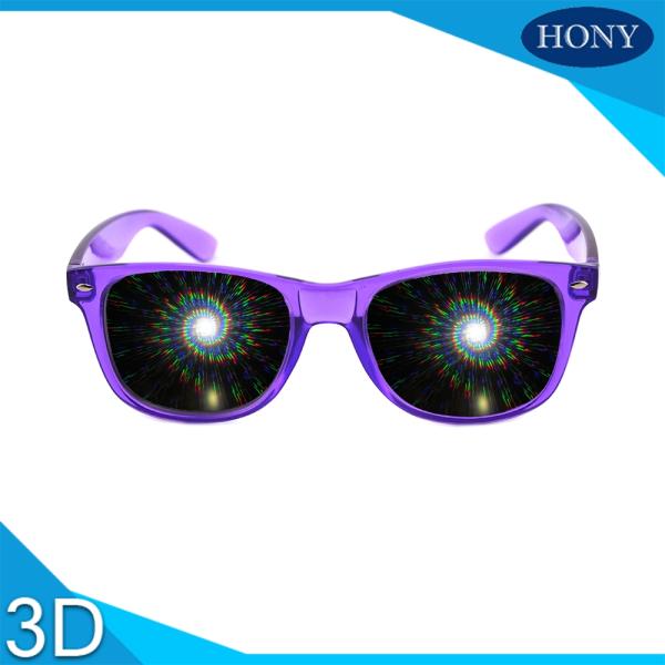 Popular PC Plastic Frame 3D Fireworks Glasses For College Party