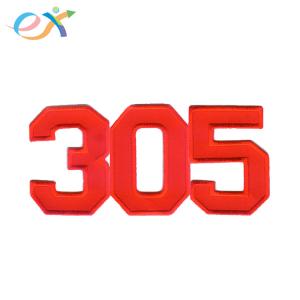 Polyester Fabric Letter Patches , Embroidered Number Patches With Iron On