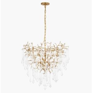 Quality JN 5220 Rayne 31&quot; Chandelier With Gilded Lron Finish Clear Glass Shade for sale