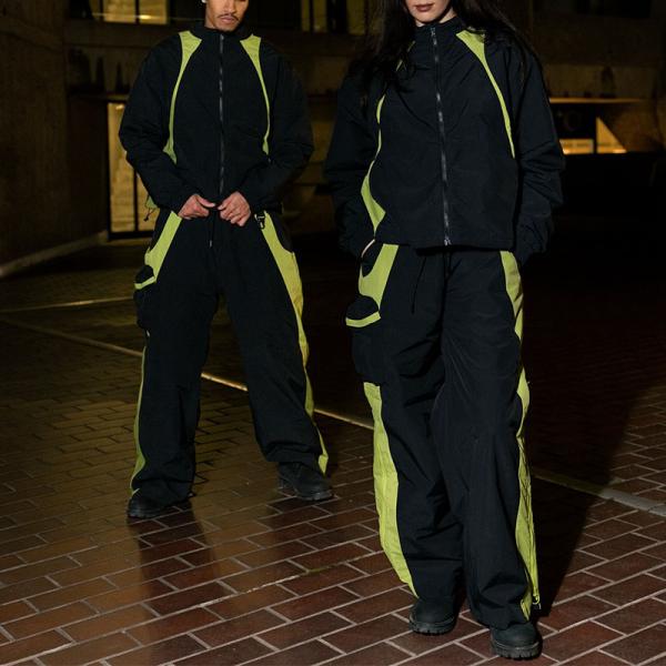 Wind Resistance Zip Up Jacket Jogger Set Mens Nylon Tracksuit Set For Spring Season