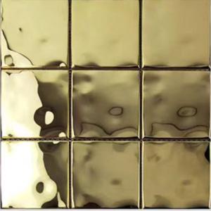 ASTM 304 305x305mm Water Ripple Mirror Stainless Steel Mosaic Tiles For Decoration