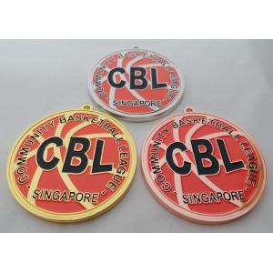Basketball League Zinc Alloy / Pewter / Iron Enamel Medal with Zinc Alloy Die