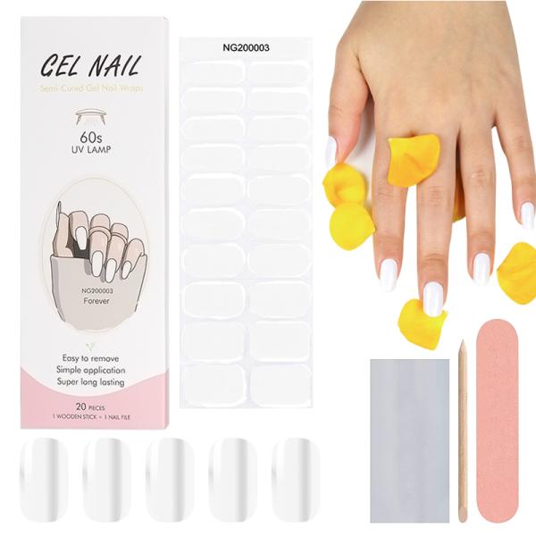 2D Uv Gel Nail Wraps With Long Lasting Stickers And Uv Lamp For Fashionable Appearance