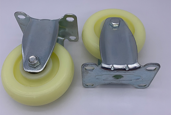 PA White Nylon Wheel Caster 5 Inch Rigid Plate