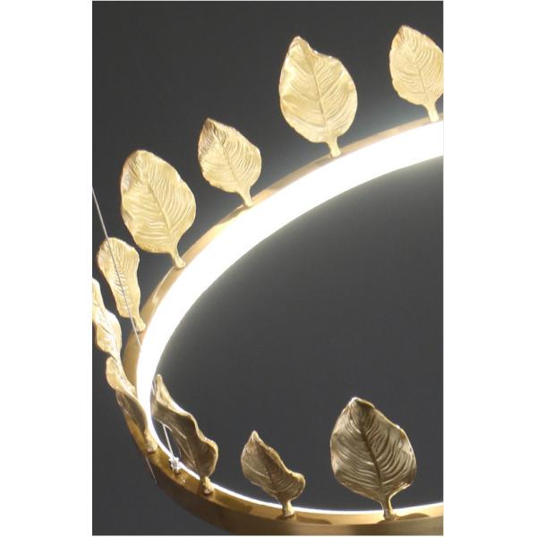 Dia40cm Dia60cm Copper Brass Leaf Pendant Chandelier Lights Tricolor Anti Rust