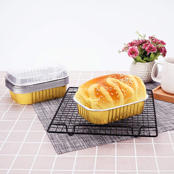 Buy Aluminum Foil Food Container Rectangular Aluminum Bread Baking Foil Pan at wholesale prices
