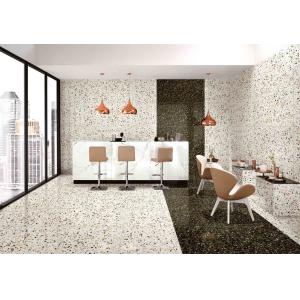 False Stone Slabs Terrazzo Porcelain Tile Floor Decoration Black Color