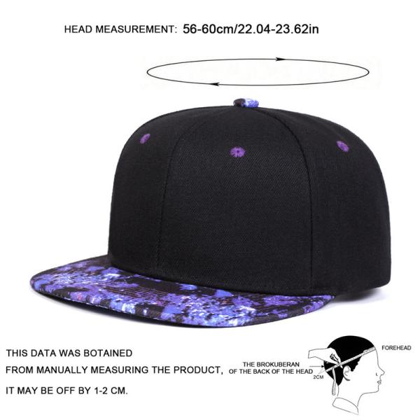 Unisex Purple Starry Sky Printing Hip-Hop Hats Fashion Spring Autumn Outdoor Adjustable Casual Snapback Caps