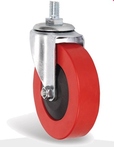 Heavy Duty PU TPR Supermarket Shopping Trolley Cart Elevator Caster 4 Inch Or 5