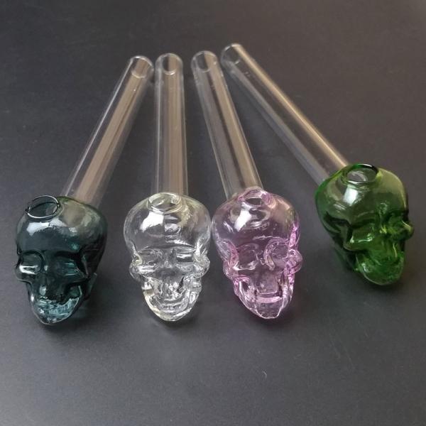 Great Pyrex 5.5''Skull Glass Tobacco Pipe , Borosilicate Glass Water Pipe