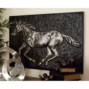 China SGS Certified Muscular Black Stallion Wall Art Cast Iron Elegant on sale