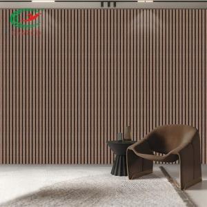 Hotel Modern 3D Wood Slat Wall Eco Friendly With Polyester Fiber
