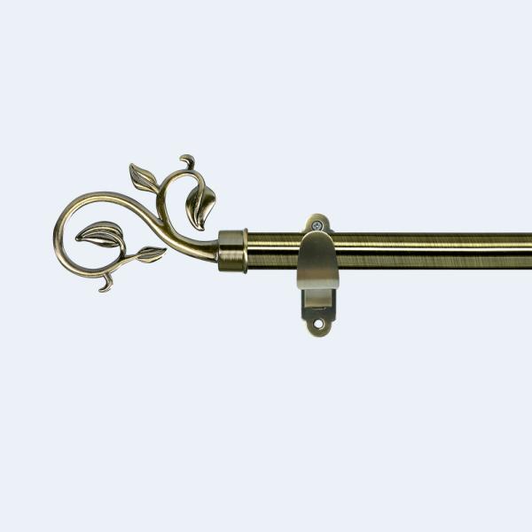 Fer De Rideau 22mm Aluminum Four Leaf Curved Finial 6-Meter Twisted Curtain Rod